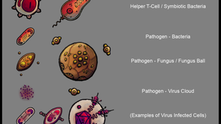 Concept designs of battle-ready pathogens and blood cells would make for a fantastic video game
